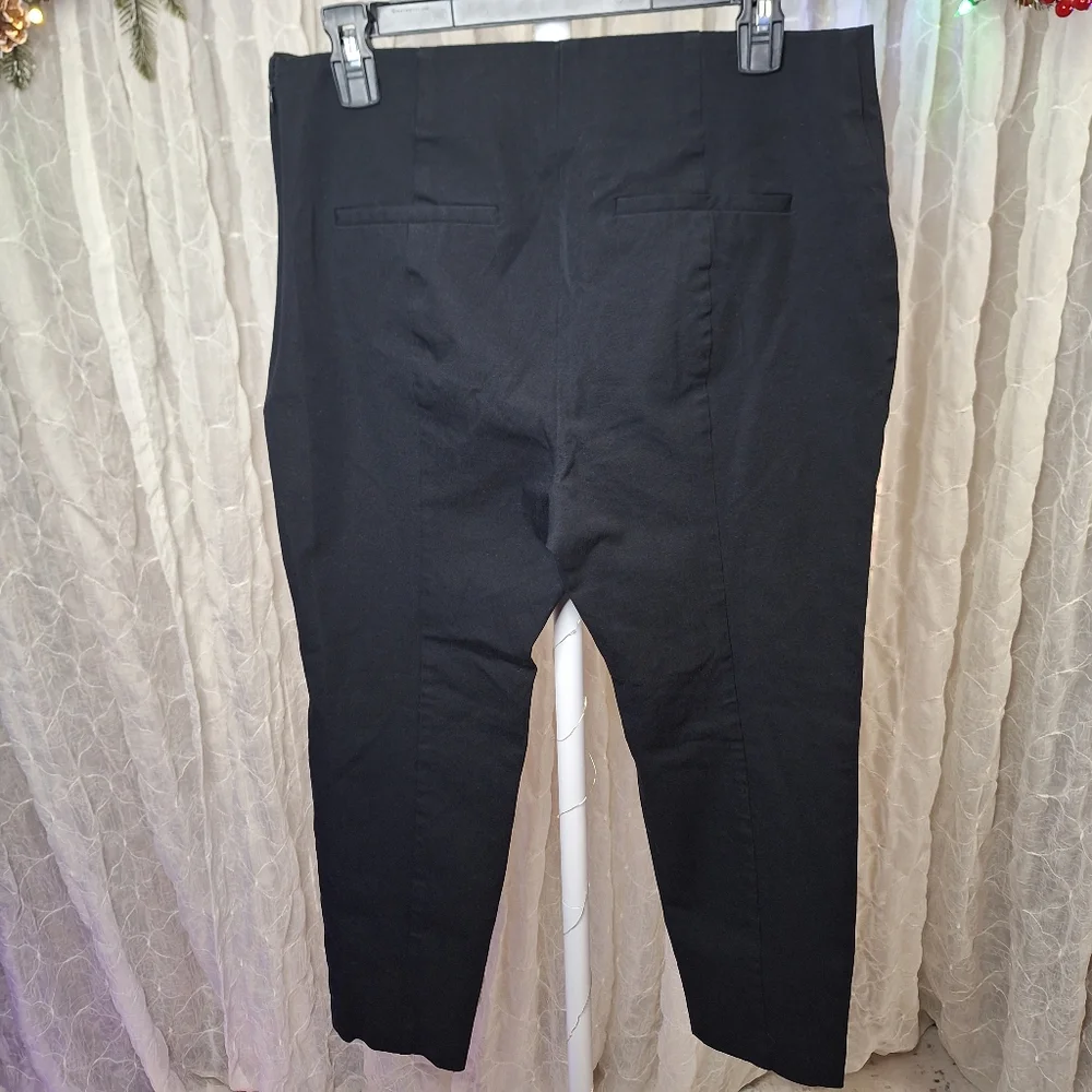 a new day Women's High Rise Black Strechy Slim Leg Trousers Dress Pants - Picture 3 of 7